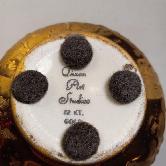 Vintage Elegant Weeping Gold Leaf  Dixon Art Studio 22Kt Vase - Picture 4 of 5